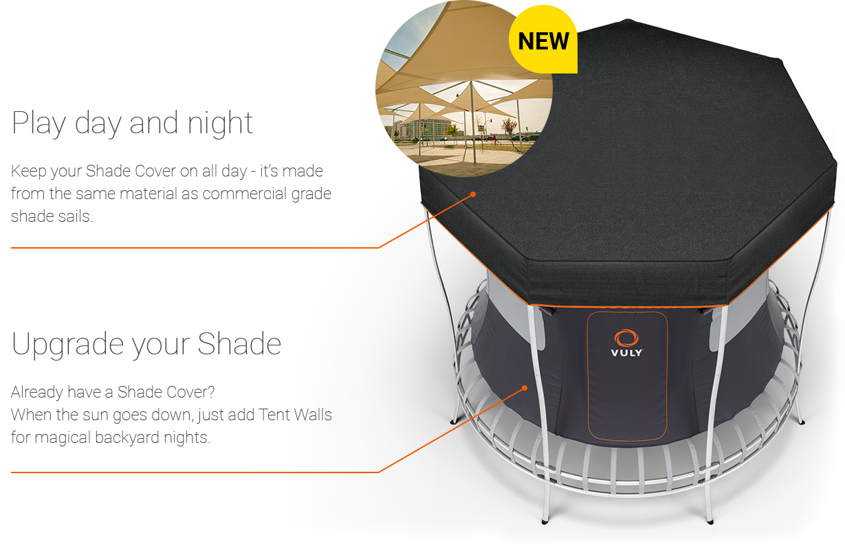 Keep your trampoline shade cover on all day and all night.